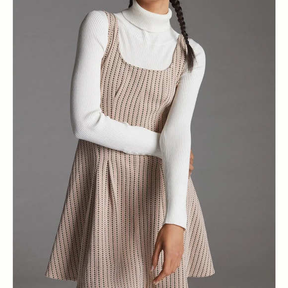 Maeve Beige Patterned Mini Dress - Picture 2 of 14